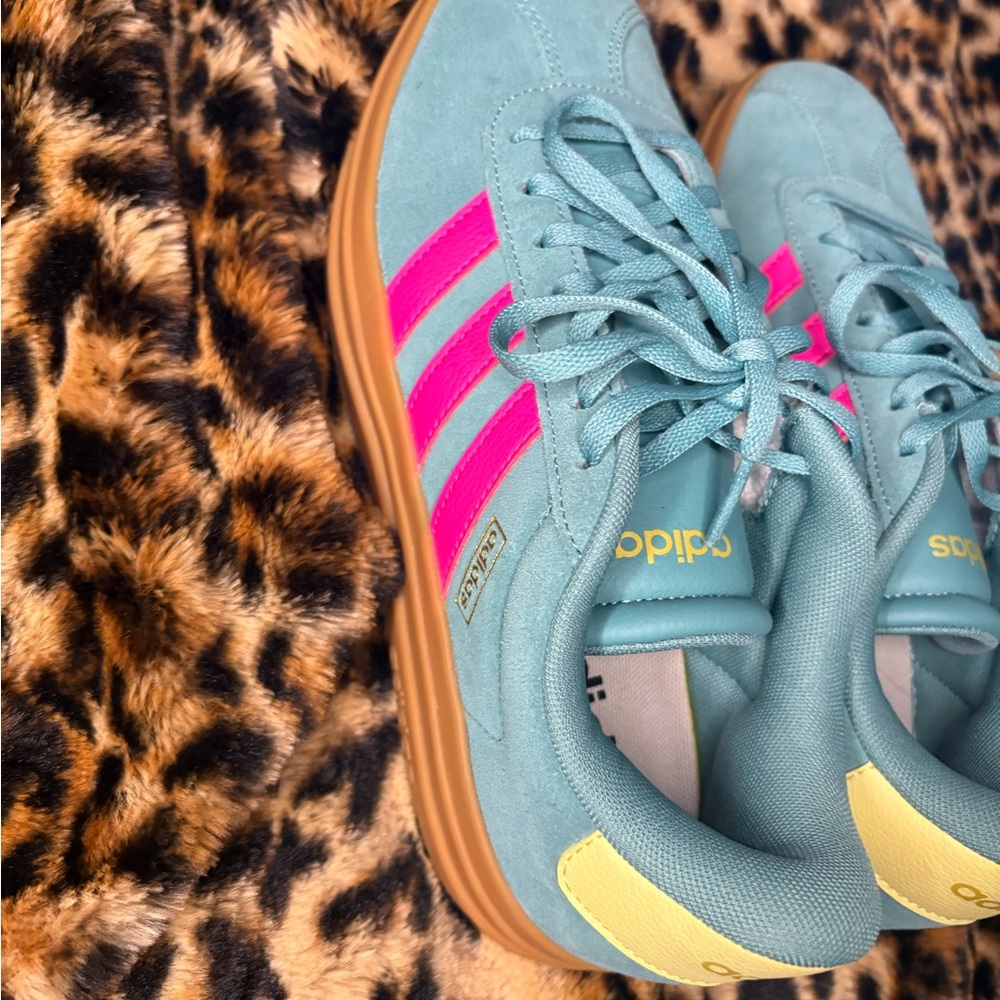 Adidas Women's Teal and Pink Sneakers